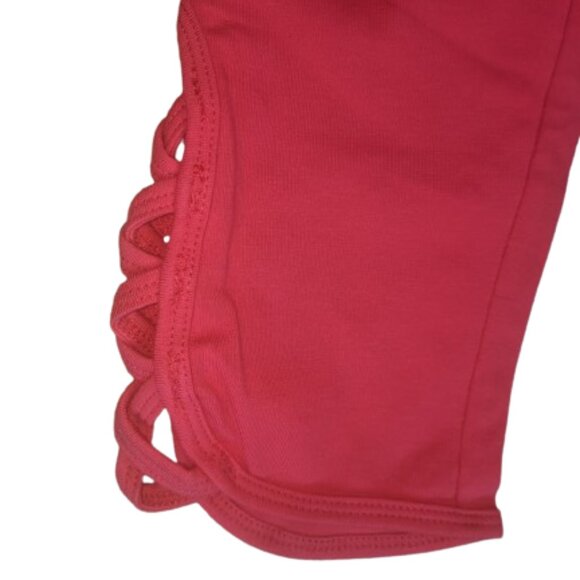 ---  Brigth Pink Cropped Leggings Size Small - Picture 2 of 2